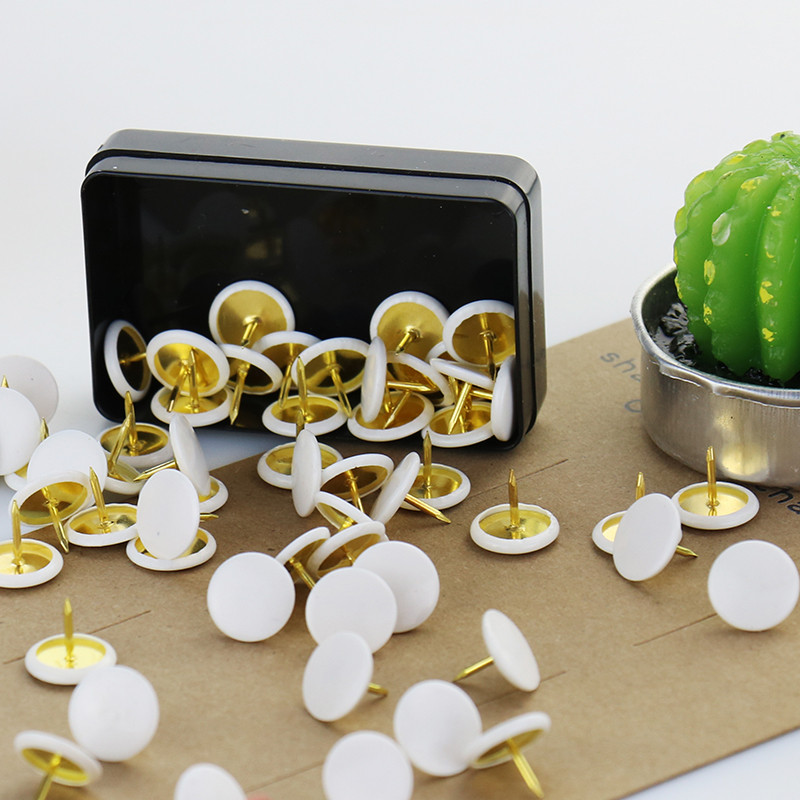 TUTU 50 бр./компл. Цветни метални щифтове за натискане на хартиена карта Коркова дъска с капачка и глава Фиксиращи щифтове за палеца Щифтове Офис ученически пособия H0008