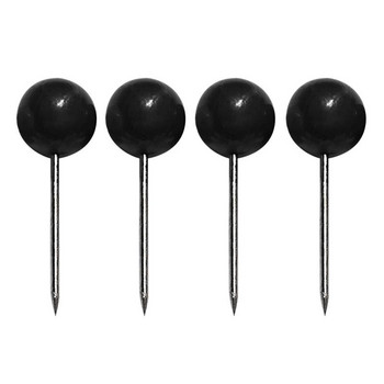 100Pcs Push Round Ball Head Tacks με ανοξείδωτο σημείο για οικιακές χειροτεχνίες γραφείου DIY σήμανση (μαύρο)