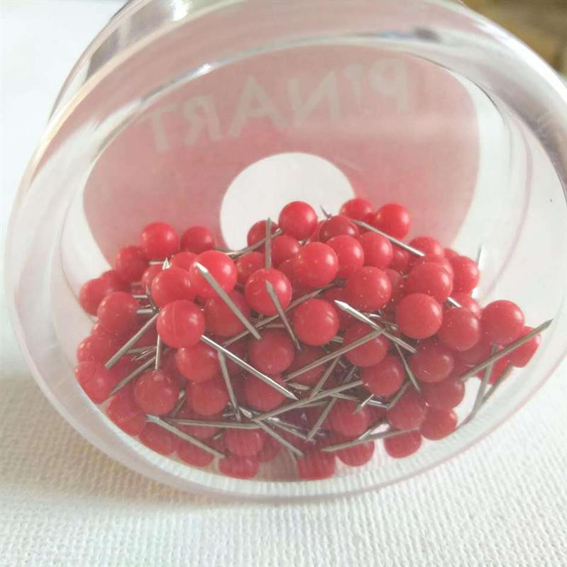 100Pcs Push Round Ball Head Map Tacks with Stainless Point for Office Home Crafts DIY Marking (черен)