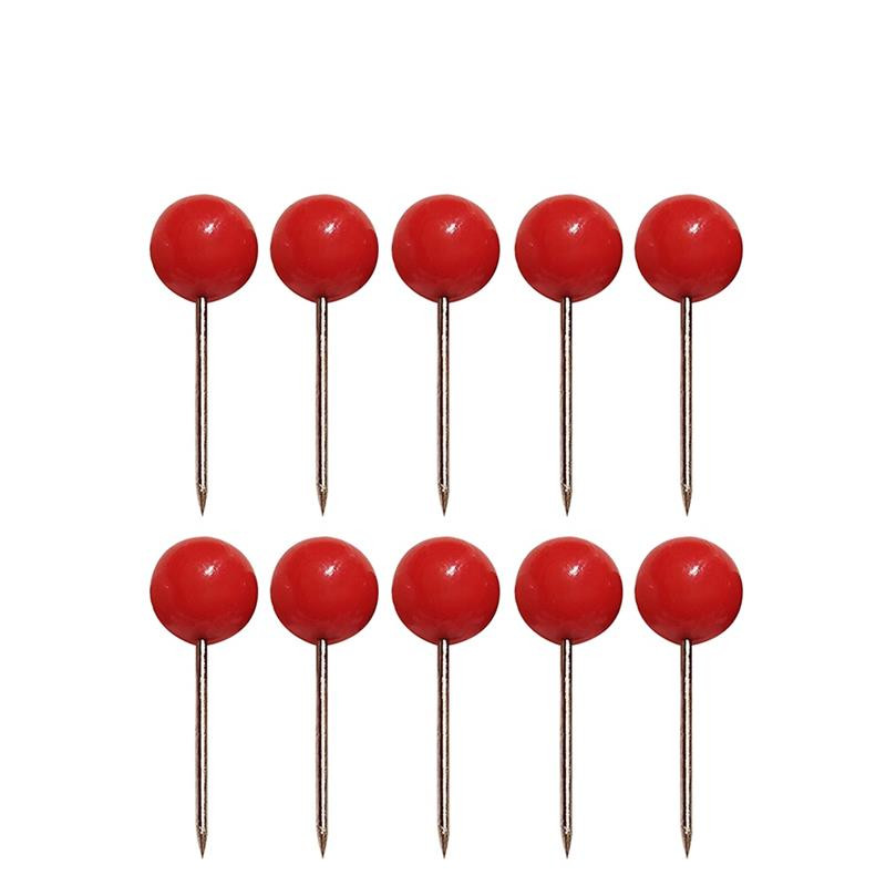 100Pcs Push Round Ball Head Map Tacks with Stainless Point for Office Home Crafts DIY Marking (черен)