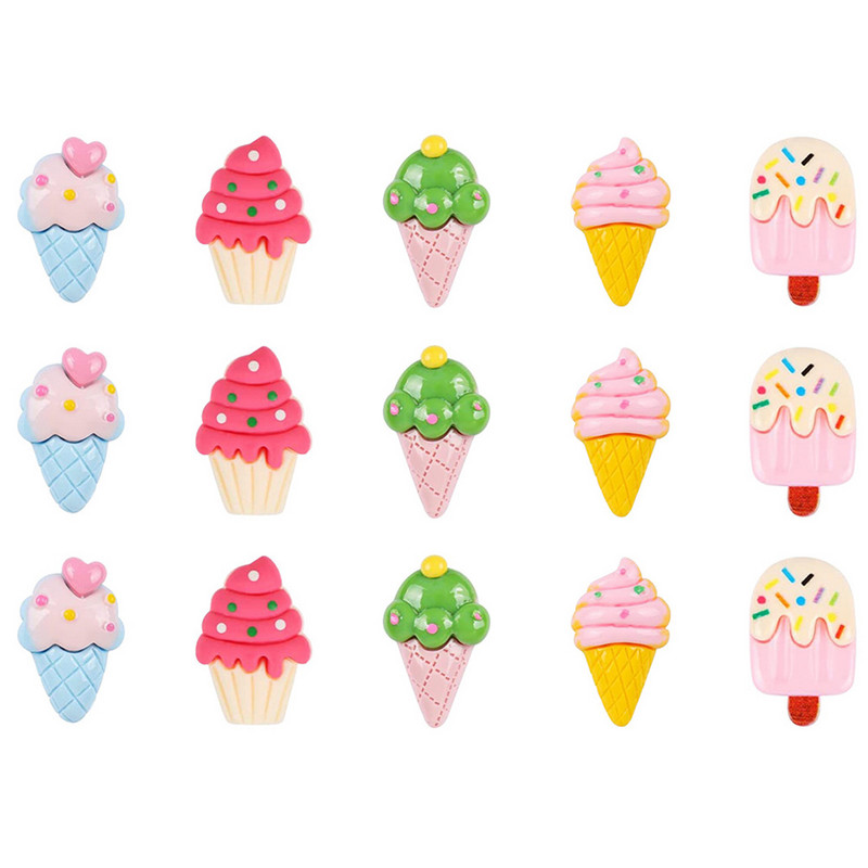 15 tk küünte aksessuaarid jäätise nööpnõela kujuga pöidlakujulised nööpnõelad lühikesed juuksekaardid vaigust kirjutuslaud naistele kompaktsed nööpnõelad reisimiseks