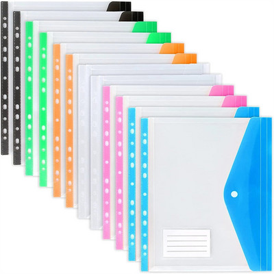 Размер A4 Пластмасови папки с файлове Портфейли Цветни файлове с документи Пликове Чанти за училище Офис Дома Побира 200 плюс листа A4
