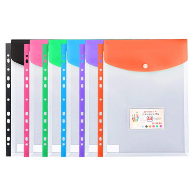 Размер A4 Пластмасови папки с файлове Портфейли Цветни файлове с документи Пликове Чанти за училище Офис Дома Побира 200 плюс листа A4