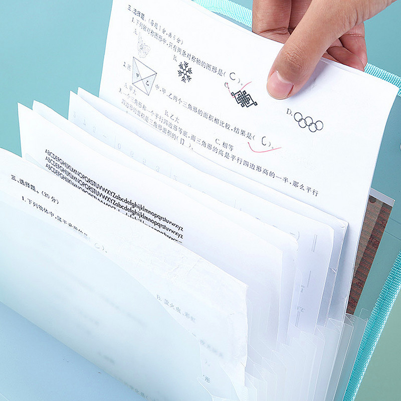 13 grile A4 sac vertical portabil pentru organe dosar translucid din PP îngroșat, pungă de hârtie pentru test pentru elevi, pungă de fișiere pentru stocarea datelor