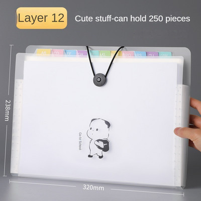 Прозрачна папка за вмъкване на файлове A4 Чанта за документи Многопластов разширяващ се портфейл Държач за папки Органайзер за училищни канцеларски материали