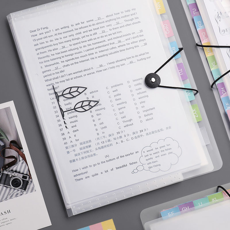 Прозрачна папка за вмъкване на файлове A4 Чанта за документи Многопластов разширяващ се портфейл Държач за папки Органайзер за училищни канцеларски материали