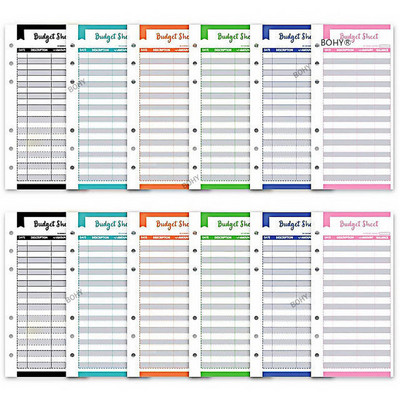 A7 Biudžeto planuotojas Pinigų vokas Sutaupyti pinigai 6 skylių segtuvas finansų valdymui Laisvų lapų nešiojamojo kompiuterio segtuvo korpusas