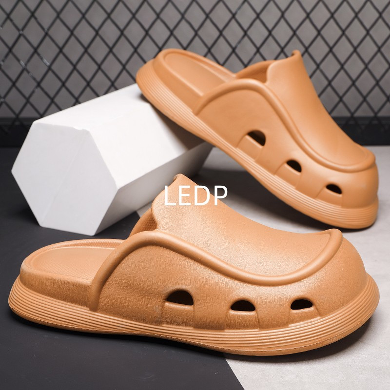 Чехли за мъже Нови летни модни дизайнерски обувки на платформа Baotou Ежедневни плажни обувки на открито Вътрешни домашни чехли с кръгли пръсти