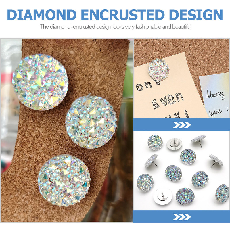 20 τμχ Πινέζες από ρητίνη Rhinestone Οικιακό φελλό με οδοντωτό οδόντωμα Η διακόσμηση γραφείου Αξιολάτρευτο σπίτι