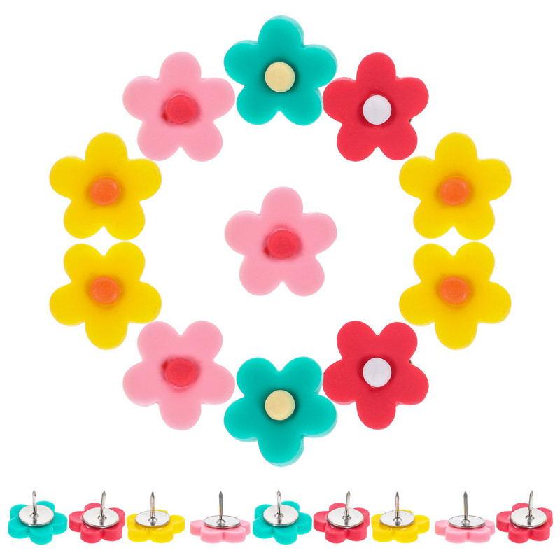 20 бр. Thumbtack Бюлетин Табло Декорации Pushpin Flower Tacks Матирани Thumbtack Пластмасов бюлетин