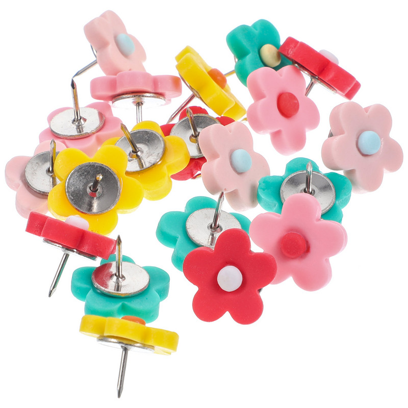 20 бр. Thumbtack Бюлетин Табло Декорации Pushpin Flower Tacks Матирани Thumbtack Пластмасов бюлетин