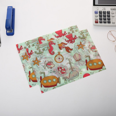 Сладко морско животно Папка с файлове A4 Бутон за закопчаване Бюро Органайзер за документи PVC Чанта за файлове Щипка Хартия Офис аксесоари Ученически пособия