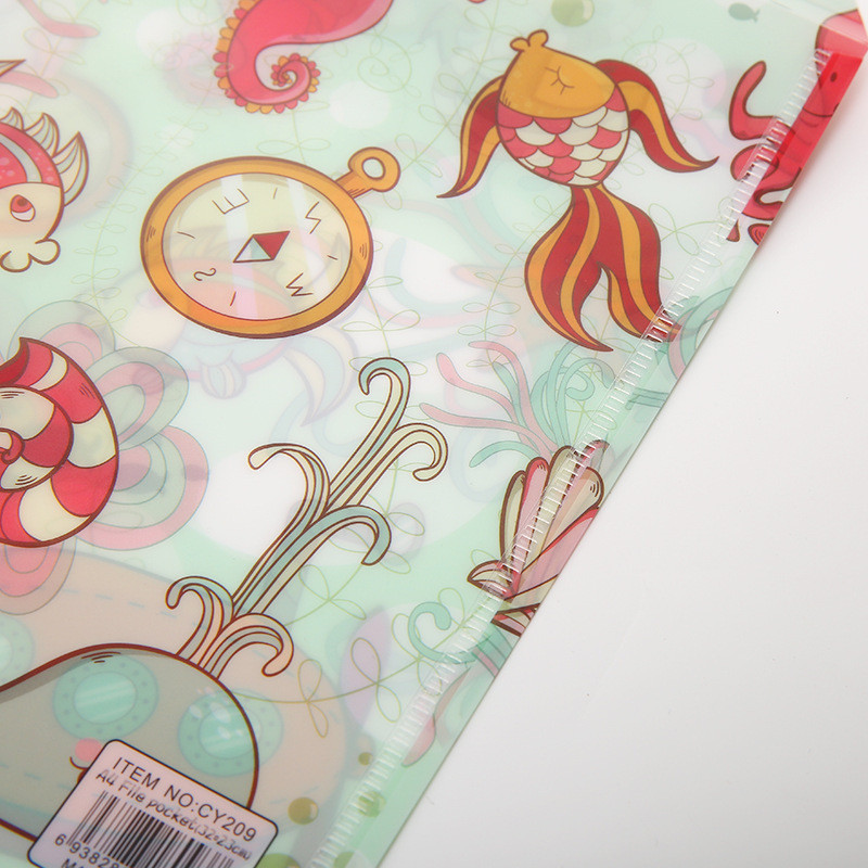 Сладко морско животно Папка с файлове A4 Бутон за закопчаване Бюро Органайзер за документи PVC Чанта за файлове Щипка Хартия Офис аксесоари Ученически пособия