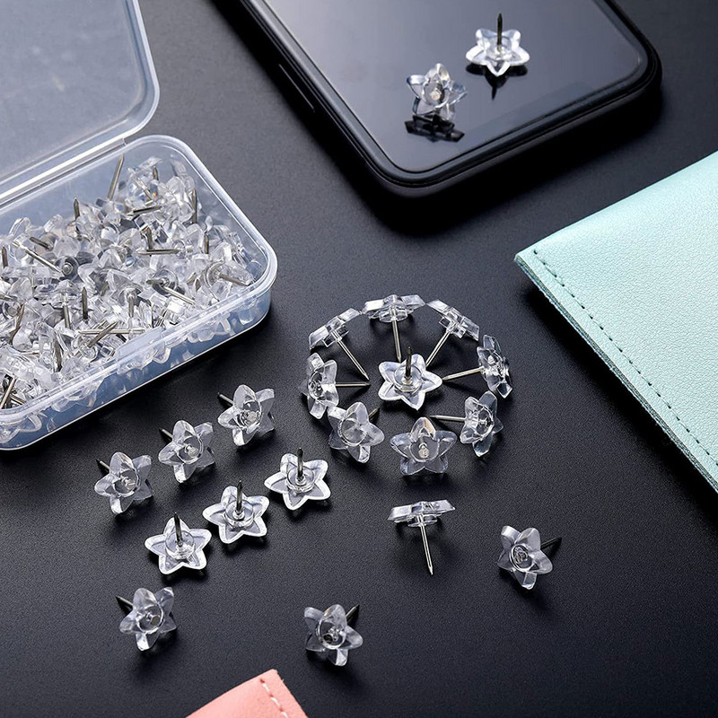 Декорацията на дома Прозрачна пентаграма Доставка за известие Декоративни игли Домакински принадлежности Тачки Офис звезден дизайн