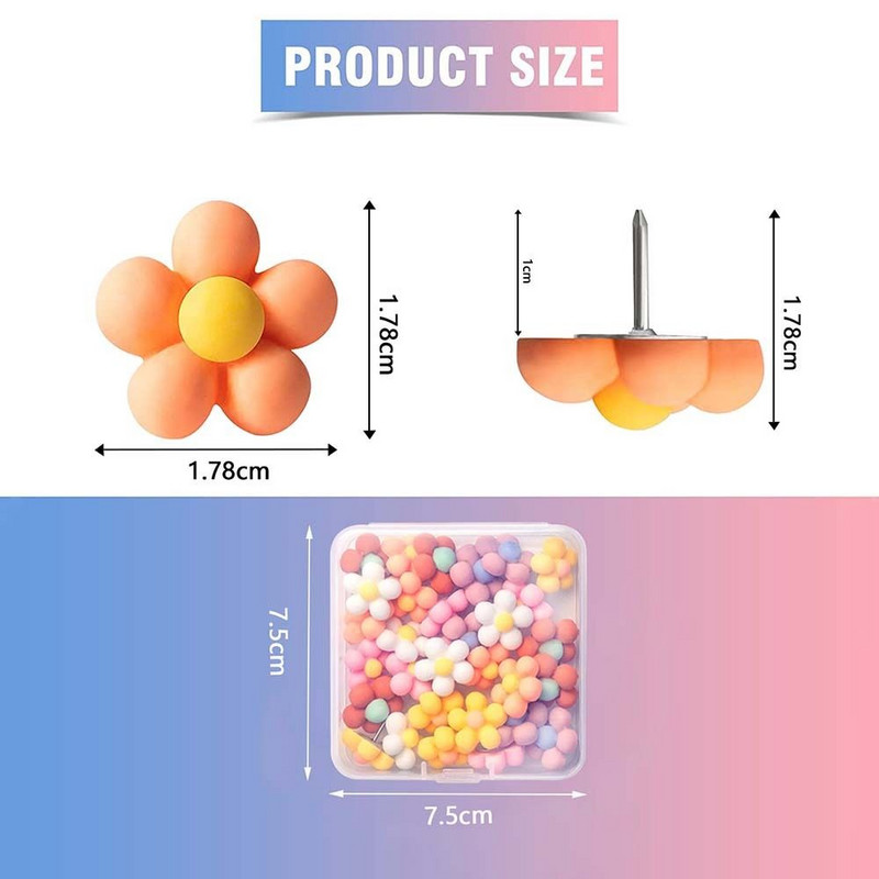 Boho Daisy Flower Коркови игли Аксесоари Сладки цветни игли декоративни игли Офис