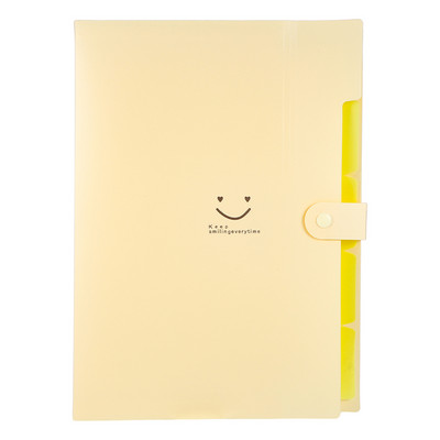 A4 Разгъващ се държач за файлове Бутон за закопчаване PVC класифицирани документи Джобна торбичка за файлове Чанта за файлове Офис канцеларски материали Органайзер за бюро