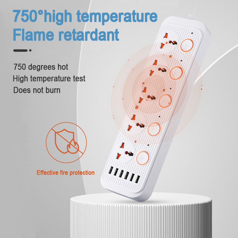 Универсален изход Захранващ разклонител Multiprise Разширение за интелигентен дом Електрически контакт с кабел USB AC Отделно управление Адаптер за зарядно устройство