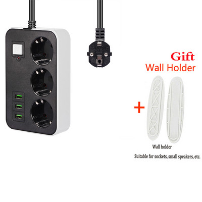 ЕС гнездо с 3 USB зареждания за телефони IPAD адаптер 2500 W EU RUS щепсел за разклонител 250 V корейски интелигентен щепсел 1.8M удължителен кабел