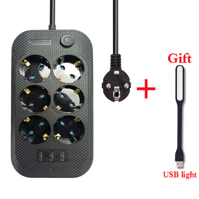 ЕС гнездо с 3 USB зареждания за телефони IPAD адаптер 2500 W EU RUS щепсел за разклонител 250 V корейски интелигентен щепсел 1.8M удължителен кабел