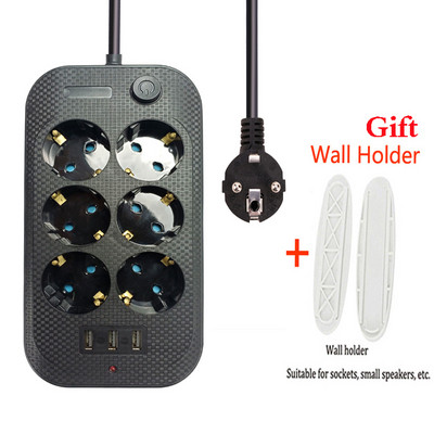 ЕС гнездо с 3 USB зареждания за телефони IPAD адаптер 2500 W EU RUS щепсел за разклонител 250 V корейски интелигентен щепсел 1.8M удължителен кабел