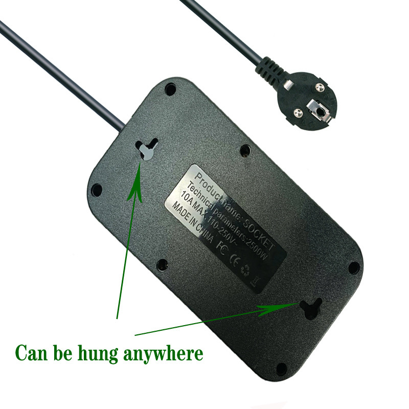 ЕС гнездо с 3 USB зареждания за телефони IPAD адаптер 2500 W EU RUS щепсел за разклонител 250 V корейски интелигентен щепсел 1.8M удължителен кабел