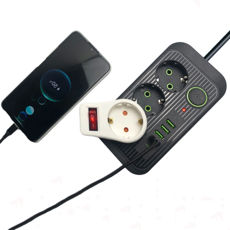 ЕС гнездо с 3 USB зареждания за телефони IPAD адаптер 2500 W EU RUS щепсел за разклонител 250 V корейски интелигентен щепсел 1.8M удължителен кабел
