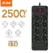 EU utikač AC utičnica Multitap Razvodnik 2m Produžni kabel Električna utičnica Pametni USB Kućni ured Prenaponski zaštitnik Mrežni filtar