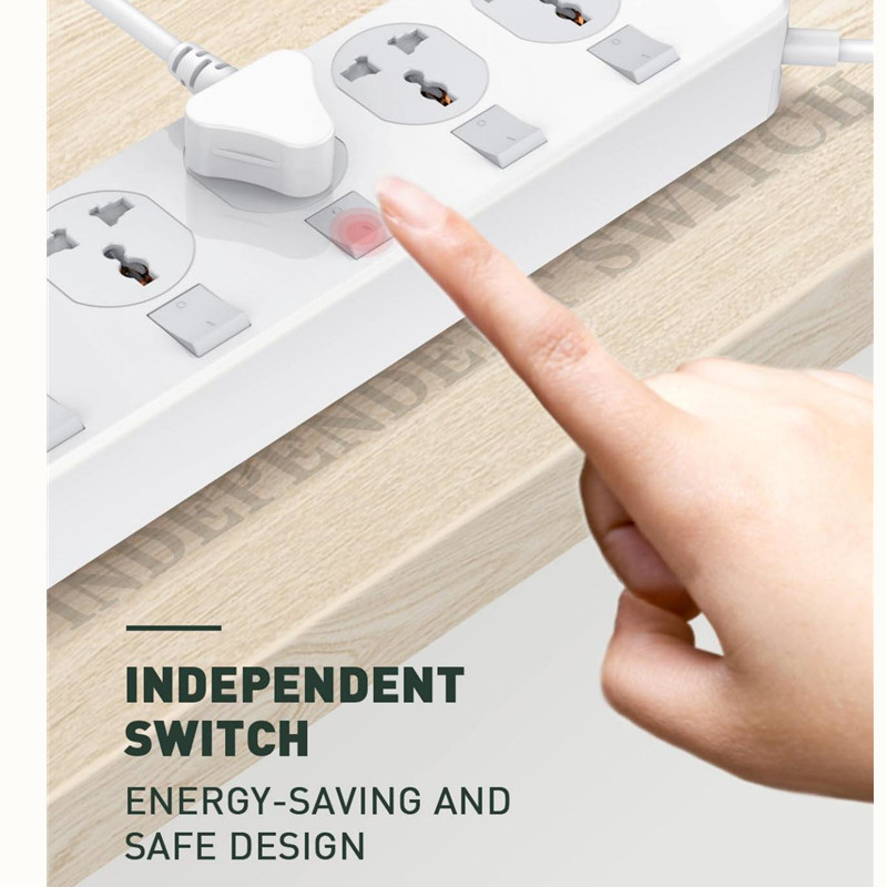 LDNIO 2020 EU/ UK/US/ щепсел Превключвател на захранващата платка 4 гнезда 4 USB електрически контакта Щепселна платка 2M линеен кабел Защита от пренапрежение