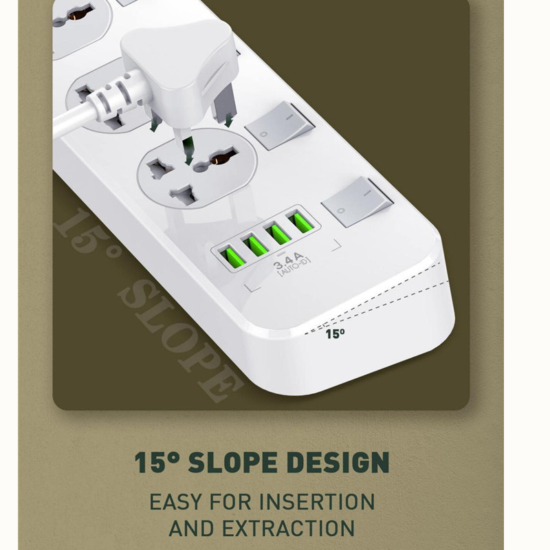 LDNIO 2020 EU/ UK/US/ щепсел Превключвател на захранващата платка 4 гнезда 4 USB електрически контакта Щепселна платка 2M линеен кабел Защита от пренапрежение