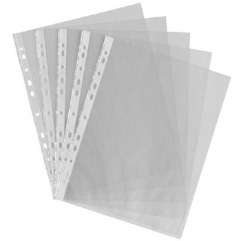 100 τμχ Φάκελοι με αρχειοθέτηση λεπτών 11 οπών Χαλαρές A4 διαφανείς πλαστικές τσέπες με διάτρηση Φύλλο αρχείου αποθήκευση εγγράφων Προστατευτικά φύλλων