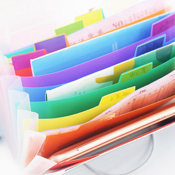 13 джоба Орган Преносим A6 Rainbow Разширяваща се файлова папка Офис Органайзер Поставка за документи Чанта Кутия за съхранение на сметки 1 бр.