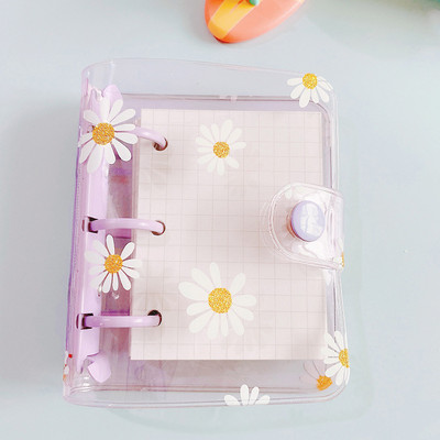 Cute Daisy 3 Holes Notebook Loose Leaf Notepad Ring Binder Ръчна книга Mini Planner Училищни канцеларски принадлежности