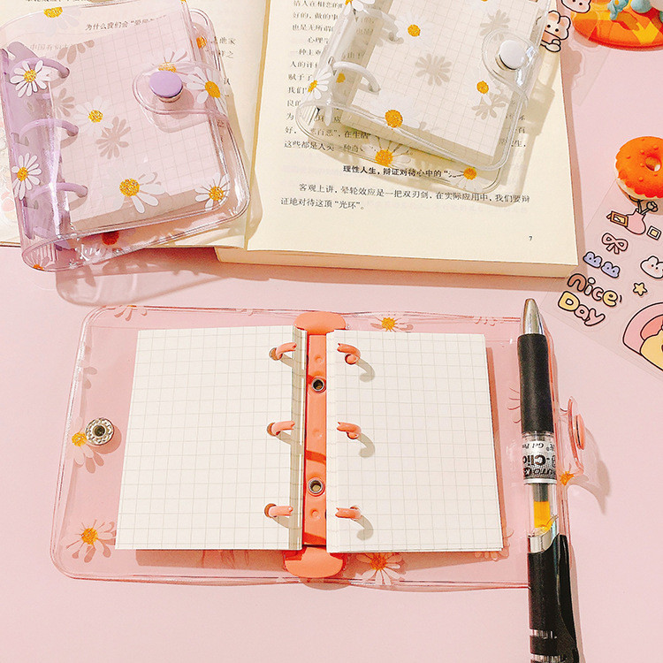 Cute Daisy 3 Holes Notebook Loose Leaf Notepad Ring Binder Ръчна книга Mini Planner Училищни канцеларски принадлежности