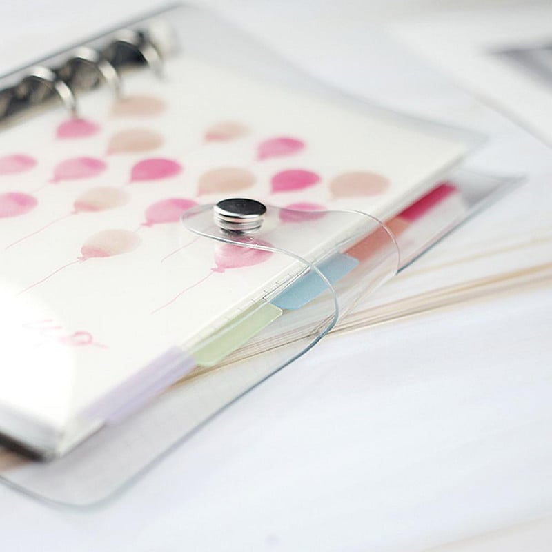 1 бр. Прозрачна цветна пластмасова папка с файлове с щипки A5/a6/a7 Консумативи Офис Дневен ред Училищни листове Тетрадка Разхлабен план за подвързване W8l1