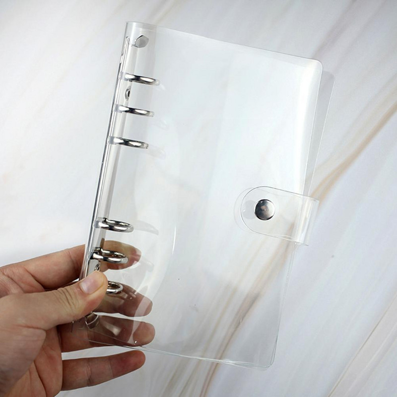 1 бр. Прозрачна цветна пластмасова папка с файлове с щипки A5/a6/a7 Консумативи Офис Дневен ред Училищни листове Тетрадка Разхлабен план за подвързване W8l1
