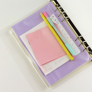 A5/A6/A7 Подвързващо листове PVC чанта за съхранение Прозрачни стикери Билети Карти Пари в брой Стационарна чанта-органайзер с цип
