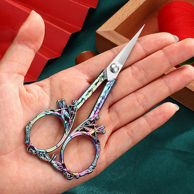 Винтидж ножици от неръждаема стомана Ножици за шиене на тъкани Ножици за бродиране Ножици за шивашки ножици Конец Ножични инструменти за шевни ножици