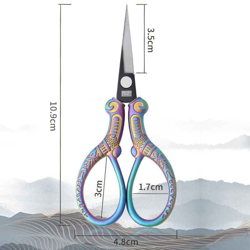 Foarfece din oțel inoxidabil în stil european vintage pentru tăiere cu punct de cruce, broderie, cusut, artizanat, artizanat, instrumente de bijuterii