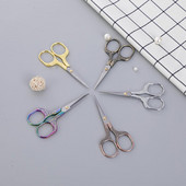 Zlatno srebrne brončane boje Plum Blossom Škare Retro europske škare od nehrđajućeg čelika Duga glava Trimer za šivanje Metalne škare