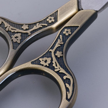 Златно, сребърно, бронзов цвят Plum Blossom Ножица Ретро Европейска ножица от неръждаема стомана Тример за шиене с дълга глава Метална ножица