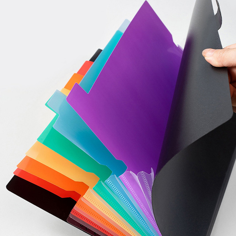 Папка A4 Преносим файл Съхранение на хартия Разширяем органайзер Акордеон Прозрачен класьор Разширяващ се документ с данни