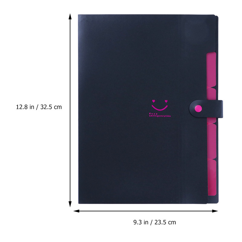 Творчески бонбонени цветни разширяващи се файлови папки 5 джоба Пластмасов контейнер A4 Размер Letter Затваряща се с щракване Папка на акордеон Хартия