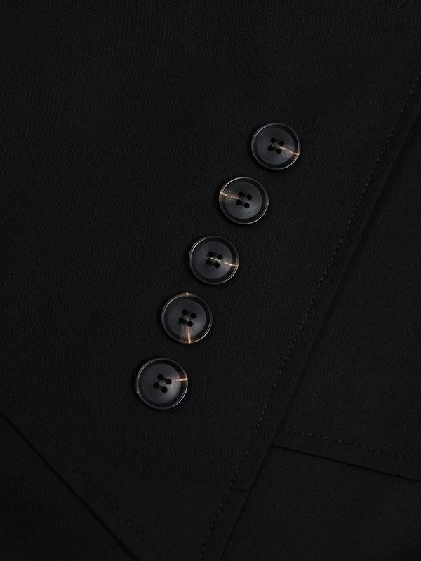 [EAM] Дамска черна ветровка с копчета на гърба, голям размер, нова ветровка с дълги ръкави и ревери, модна пролет, есен 2023 г. 17A599