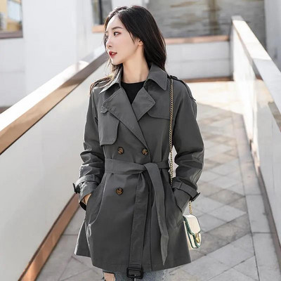 Ветровка Дамско универсално 2023 Пролет Есен Ново модно облекло Корейско яке Тренчкот за жени Дамско палто с големи размери