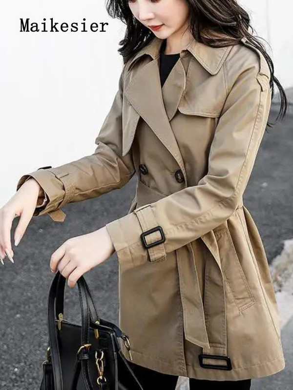 Ветровка Дамско универсално 2023 Пролет Есен Ново модно облекло Корейско яке Тренчкот за жени Дамско палто с големи размери