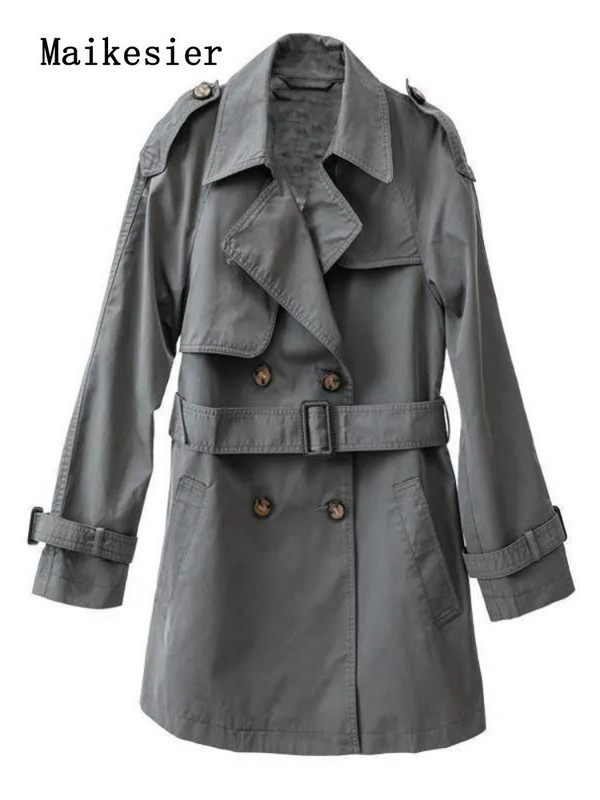 Ветровка Дамско универсално 2023 Пролет Есен Ново модно облекло Корейско яке Тренчкот за жени Дамско палто с големи размери