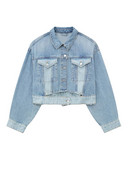 Модни пачуърк дънкови изрязани якета Дамски Y2k Chic къси палта с джоб Дамско състезателно бомбено яке High Street Cowboy Outwear