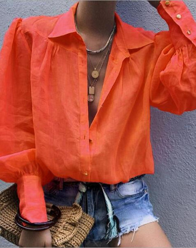 Uus Euroopa ja Ameerika vaba pikkade varrukatega ülikonna kraega särk naistele vabaaja õhuke pluus