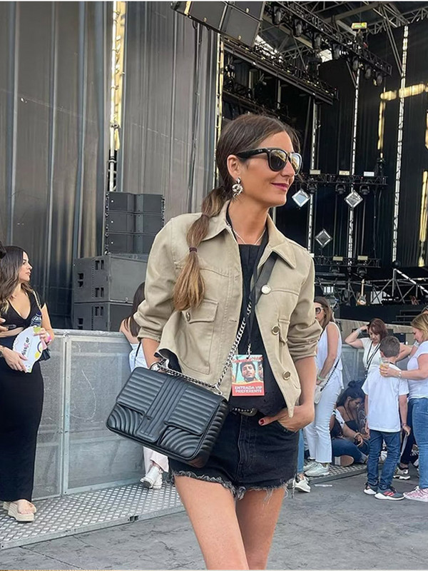 Дамско яке Normcore 2023 Есенно дамско палто с дълги ръкави и джоб с дълги ръкави Едноцветно дамско минималистично връхно облекло