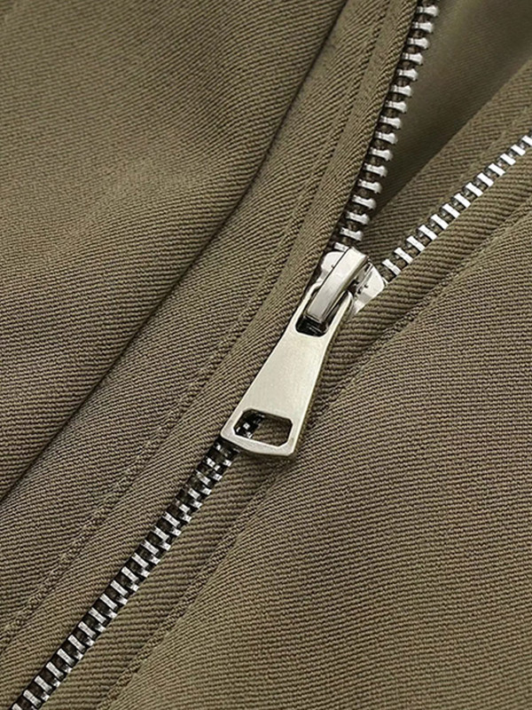 Ежедневно едноцветно бомбър яке за жени Пролет 2023 г. Якета с отложна яка с дълъг ръкав Дамски модни бейзболни палта Връхни дрехи